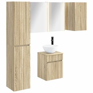 vidaXL Kylpyhuoneen kaappisetti 5 pcs Sonoma-tammi 43 x 11,5 x 60,5 cm