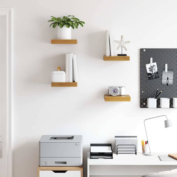 vidaXL Sein&auml;hylly 4 pcs Beige 23 x 23,5 x 4 cm Tekninen puu