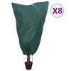 vidaXL Kasvien fleecepeite kiristysnaruilla 8 kpl 70 g/m&sup2; 0,8x0,8 m