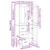 vidaXL Korkea kaappi Musta tammi. 69,5 x 34 x 180 cm Tekninen puu