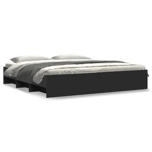 vidaXL S&auml;ngynrunko musta 200x200 cm tekninen puu