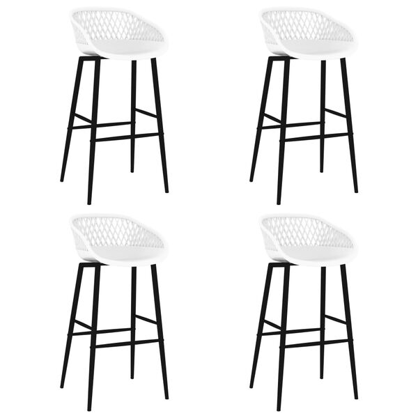 vidaXL Baarituolit 4 kpl valkoinen