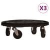 vidaXL Kasvirullakko py&ouml;rill&auml; 3 kpl 40 cm halkaisija musta 275 kg