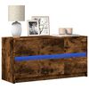 vidaXL TV-taso LED-valoilla savutammi 100x34x50 cm tekninen puu
