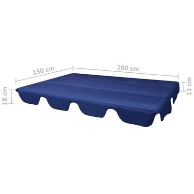 vidaXL Vaihtokatos Puutarhakeinuun sininen 226x186 cm