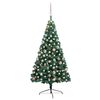 vidaXL Tekojoulukuusi puolikas palloilla esivalaistu vihr. 150 cm PVC