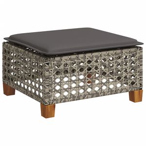 vidaXL Puutarhajakkara tyynyll&auml; harmaa 63,5x56x32 cm polyrottinki