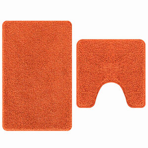 vidaXL Liukumaton kylpyhuoneen matto-setti 2 kpl Oranssi 50 x 50 cm PP
