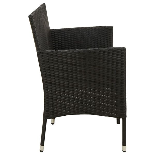 vidaXL 3-istuttava Puutarhasohva tyynyill&auml; musta polyrottinki