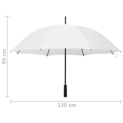 vidaXL Sateenvarjo valkoinen 130 cm