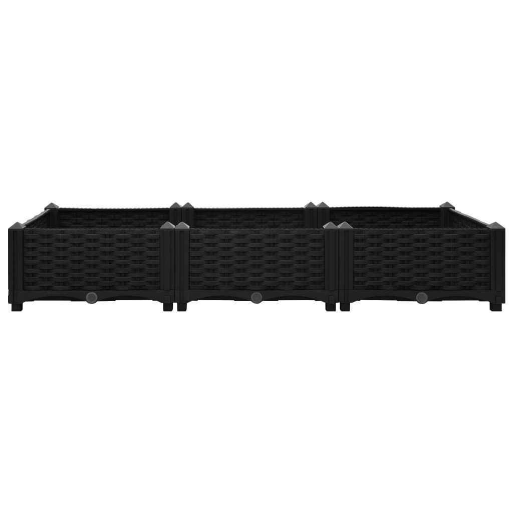 vidaXL Korotettu kukkalaatikko 120x40x23 cm polypropeeni