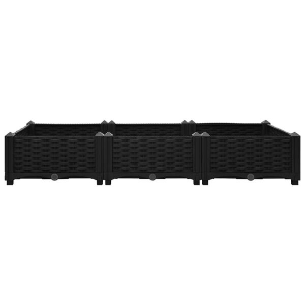 vidaXL Korotettu kukkalaatikko 120x40x23 cm polypropeeni