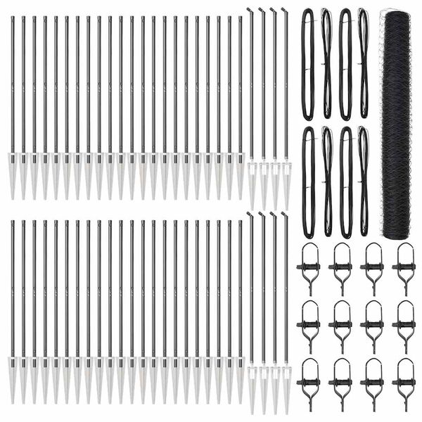 vidaXL Aitalatu Harmaa 100 x 1,4 m (50 mm verkko) Ter&auml;st&auml; ja PVC:t&auml;