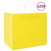 vidaXL Paperikassit 250 kpl kahvoilla keltainen 32x22x28 cm