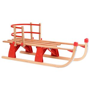 vidaXL Kokoontaitettava kelkka selk&auml;nojalla 119 cm puu