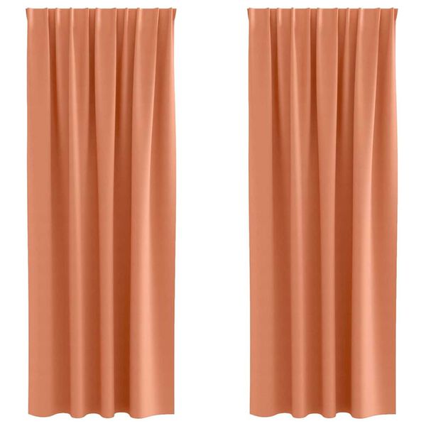vidaXL Piment&auml;v&auml; verho renkailla 2 pcs Terrakotta 245 x 140 cm