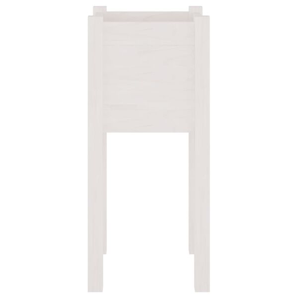 vidaXL Puutarhan kukkalaatikko valkoinen 31x31x70 cm t&auml;ysi m&auml;nty