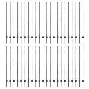 vidaXL Upotettu aitausapaja 44 pcs Harmaa 200 cm Jauhemaalattu Ter&auml;s