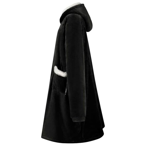 vidaXL Viltti-huppari Musta m Fleece ja flanelli