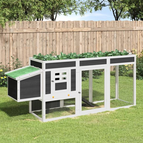 vidaXL Kanankoppi harmaa 204x50x84 cm t&auml;ysi m&auml;nty