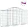 vidaXL Kaarevat kivikorit 40 kpl 200x30x100/120 cm galvanoitu rauta