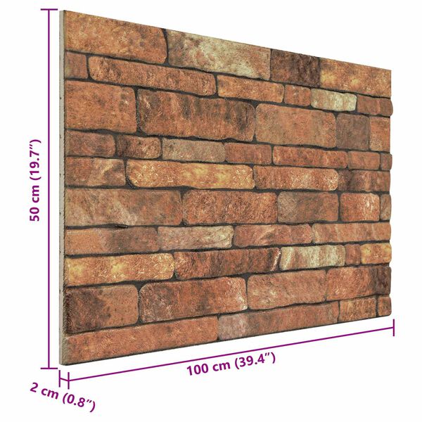 vidaXL Sein&auml;paneelit 10 pcs Ruskea ja valkoinen 100 x 50 cm