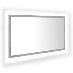 vidaXL LED-kylpyhuonepeili betoninharmaa 80x8,5x37 cm akryyli