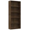 vidaXL 5-kerroksinen Kirjahylly ruskea tammi 80x30x189 cm tekninen puu