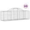 vidaXL Kaarevat kivikorit 9 kpl 200x50x60/80 cm galvanoitu rauta