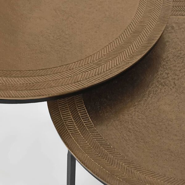 LABEL51 2-osainen Sohvapöytäsarja Circle antiikkikulta/musta