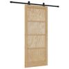 vidaXL Liukuovi Luonnollinen ja musta 86 x 198,5 cm T&auml;ysi m&auml;nty