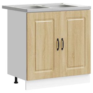 vidaXL Keitti&ouml;kaappi ovella Kalmar Sonoman tammi 80 x 46 x 81,5 cm