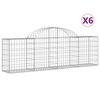 vidaXL Kaarevat kivikorit 6 kpl 200x30x60/80 cm galvanoitu rauta