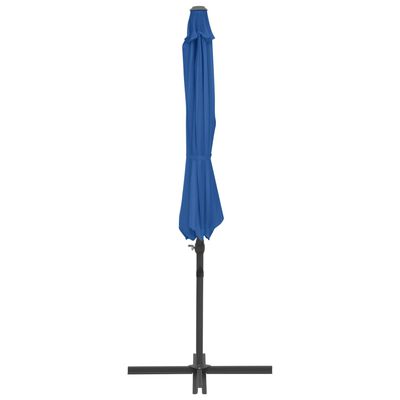 vidaXL Riippuva aurinkovarjo teräspylväällä taivaansininen 300 cm