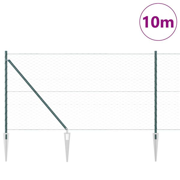 vidaXL Aitalatu Vihre&auml; 10 x 1 m (50 mm verkko) Ter&auml;st&auml; ja PVC:t&auml;