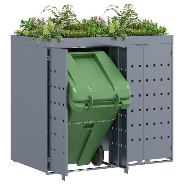 vidaXL Roskakuskin s&auml;ilytys 2:lle astiassa Vaaleanharmaa