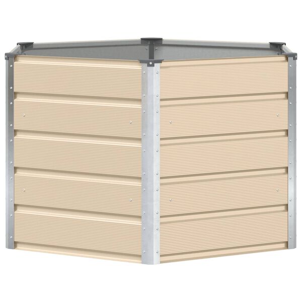 vidaXL Kukkalaatikko Ivoori 129 x 129 x75 cm Ter&auml;s