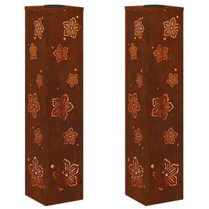 vidaXL Aurinko LED-polkuvalo 2 kpl L&auml;mpim&auml;n Valkoinen 18 x 18 x 80 cm