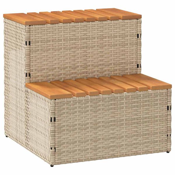 vidaXL Hot Tub Step Beige 50x50x50,5 cm polyrottinki