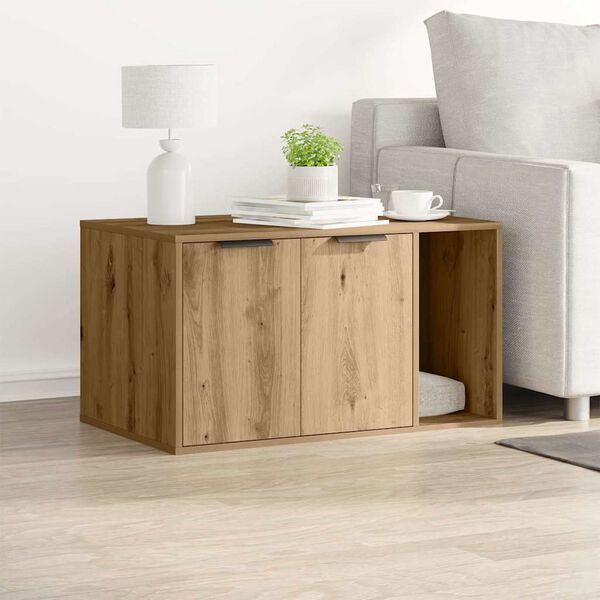 vidaXL Kissanhiekkalaatikon kotelo tammi 80x50x45 cm tekninen puu