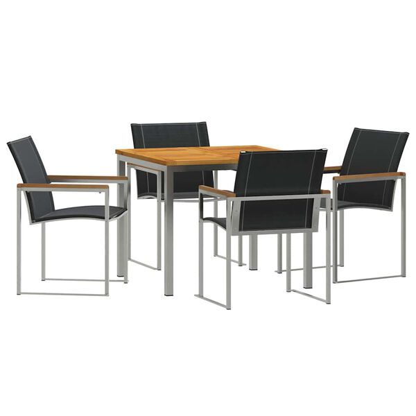 vidaXL Piharuokailu setti 5 pcs Ruskea Tiheä akasiapuu