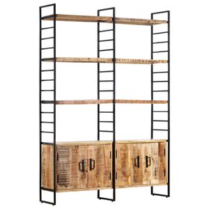 vidaXL Kirjahylly 4 tasoa 124x30x180 cm karkea mangopuu