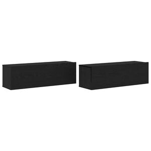 vidaXL TV-kaappi 2 pcs Musta 100 x 30 x 30 cm Tekninen puu