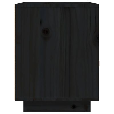 vidaXL Yöpöytä musta 40x34x45 cm täysi mänty