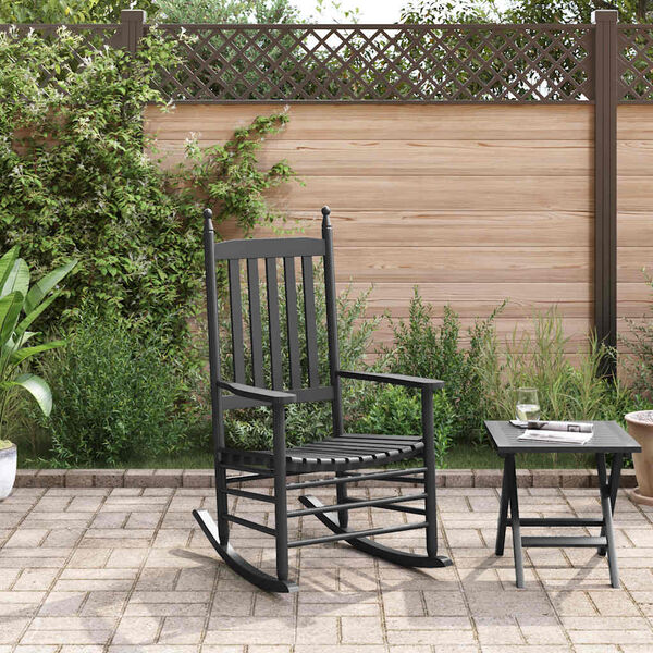 vidaXL Keinutuoli kaarevalla istuimella musta t&auml;ysi poppelipuu