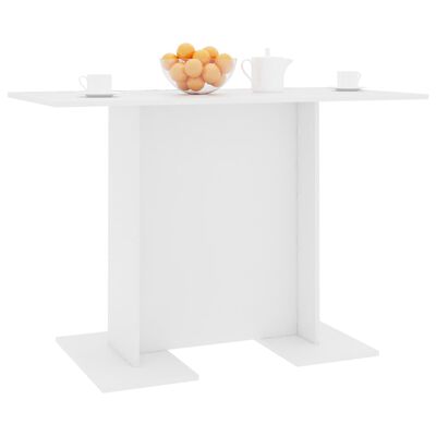 vidaXL Ruokapöytä valkoinen 110x60x75 cm lastulevy