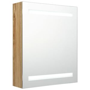 vidaXL LED kylpyhuoneen peilikaappi tammi 50x14x60 cm