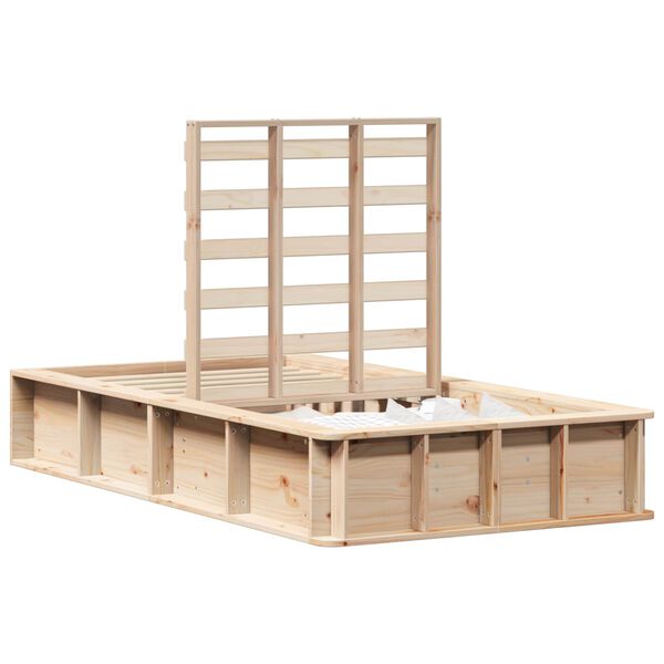 vidaXL S&auml;ngyn runko Vaha ruskea 2FT6 Small Single Massiivinen m&auml;nty