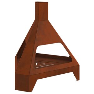 vidaXL Tulisija Ruskea 50 x 43 x 52 cm Kulunut Ter&auml;s