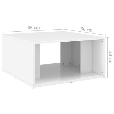 vidaXL Sohvapöydät 4 kpl korkeakiilto valk. 33x33x33 cm tekninen puu